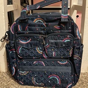 NWT LUG mini puddle jumper 3 backpack crossbody tote Rainbow Navy